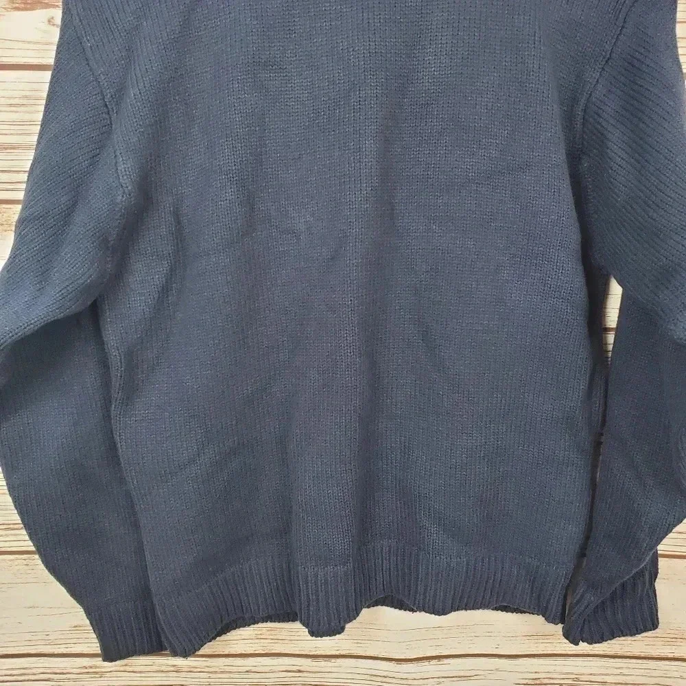 US Polo Assn Mens XL Navy Blue USA Flag Logo Wool Blend Crewneck Sweater